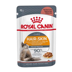 Royal Canin Hair & Skin Care Katzennassfutter in Soße, 85g Portionsbeutel für gesundes Fell.