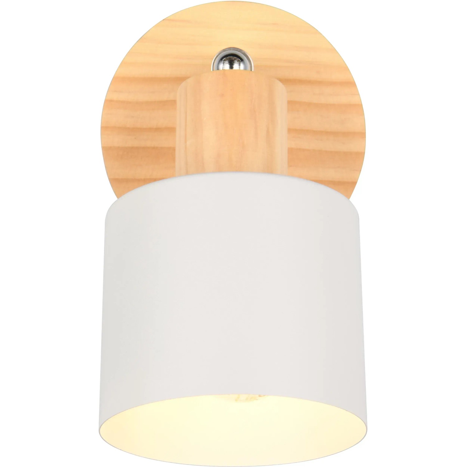 Trio Strahler Shanti in Warm-Grey mit Holz, einflammiger Deckenspot für Wohnraum.