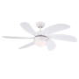 Weißer WESTINGHOUSE Deckenventilator Turbo Swirl 105 cm mit Lampe und Zugketten.