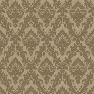 Barock Tapete in Braun mit Ornament Muster für ein elegantes Wanddesign.