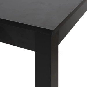 Detailansicht Bartisch, schwarz, MDF, 55x55x107 cm. Tischplatte und Tischbein sind zu sehen.