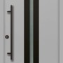 Graue Splendoor Haustür ThermoSpace Prime Dublin mit Glaseinsatz und Edelstahlgriff.