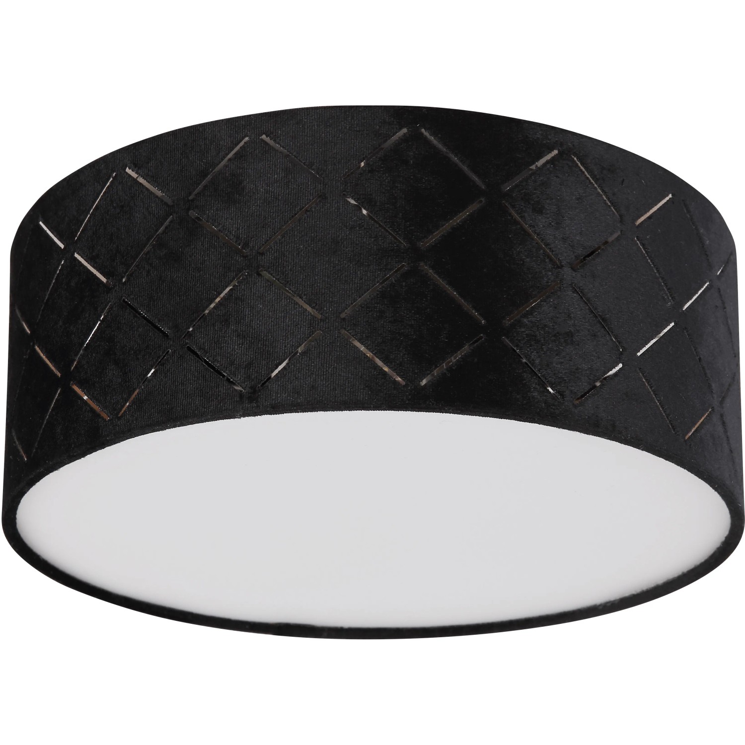 Schwarze Globo Deckenleuchte Sunna mit Dekorstanzungen, 260x100 mm.