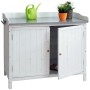 PROREGAL Gartenschrank Mit Arbeitsplatte 86x104x52cm Outdoor Tanne Holz Weiß_2