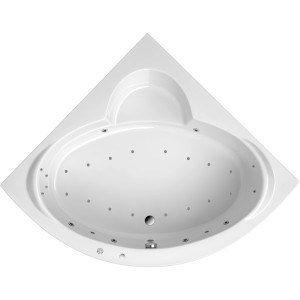 Weißer Ottofond Whirlpool Sardinia Exklusiv 151 cm, Eckbadewanne mit Hydromassage-Düsen.