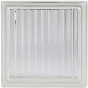 Fuchs Glasstein Parallel, 19x19x8 cm, für Innen- & Außenbereich. Klarer Glasbaustein mit glatter Oberfläche.