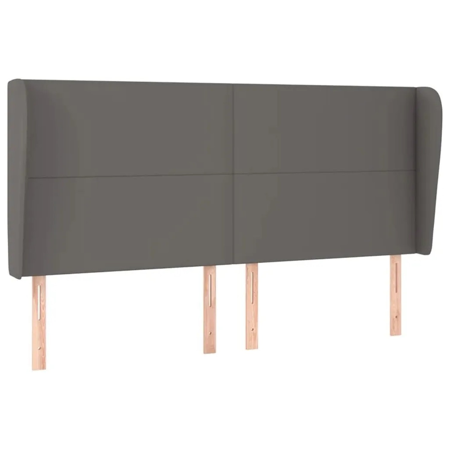 vidaXL Kopfteil mit Ohren Grau 163x23x118/128 cm Kunstleder 3117776