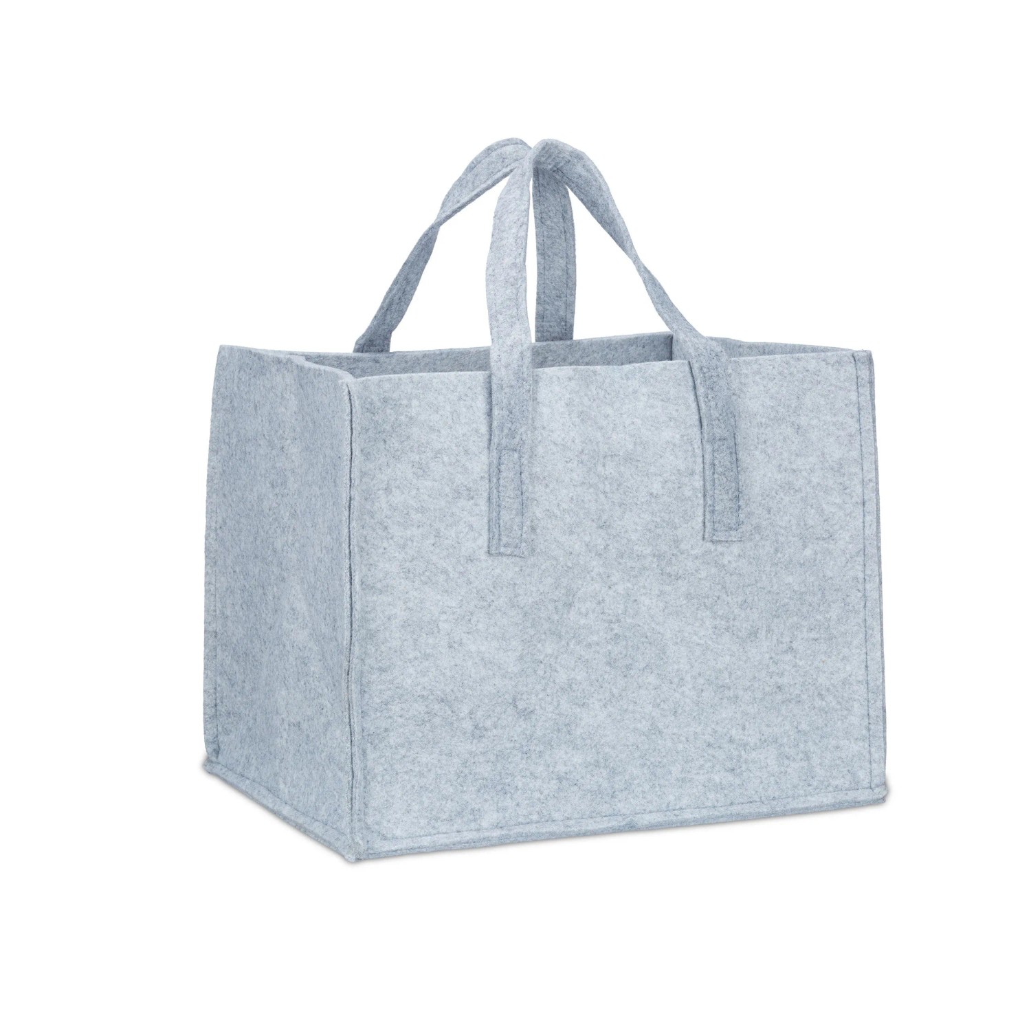 Relaxdays Kaminholzkorb Filz Grau Zusammenfaltbar 34,5 x 43 x 36,5 cm 700 g
