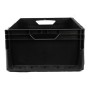 Schwarze Eurobox-System Aufbewahrungsbox mit Vollwand, 22x40x60 cm, für modulare Ordnung.