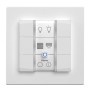 Weißer Homematic IP Wandtaster 6-fach 230 V für Hausautomation. Steuert Licht, Jalousien und Alarm.
