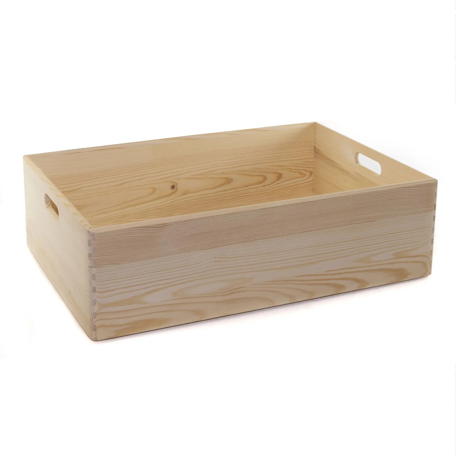 HolzFee Holzkiste Stapelbar 59 x 40 x 20 cm Kiste Holz mit Grifflöcher und 4 Füßchen