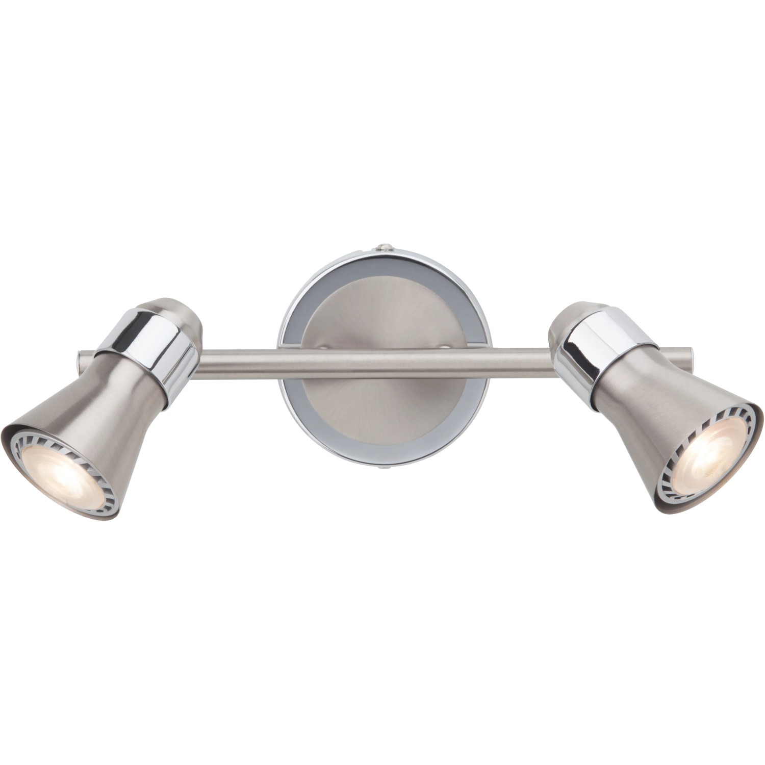 Brilliant LED-Spotrohr Sanny, 2-flammig, aus Eisen und Chrom, für flexible Beleuchtung.