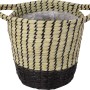 Natur-schwarzer Pflanzkorb aus Seegras, Ø 28 cm, mit Griffen. Ideal als Übertopf.