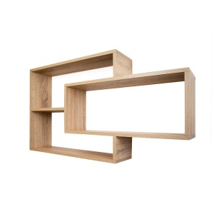 Coemo Wandregal KARO in Natur: Hängeregal zur Wandmontage, modernes Design.