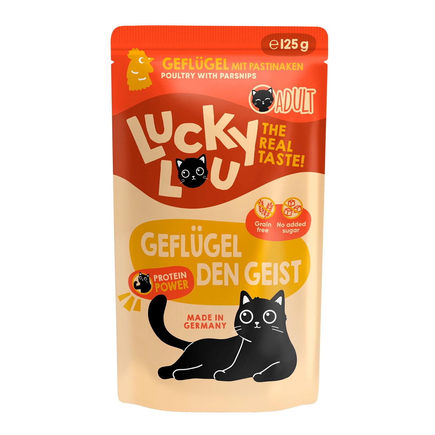 Lucky Lou Katzen-Nassfutter Lifestage Adult Geflügel 125 g