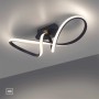 Moderne LED-Deckenleuchte Maria von Just Light, 61x24,5 cm, in Schwarz mit geschwungenem Design.