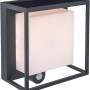 Moderne Lutec LED Solar-Wandleuchte Curtis mit Bewegungsmelder und Solarpanel.