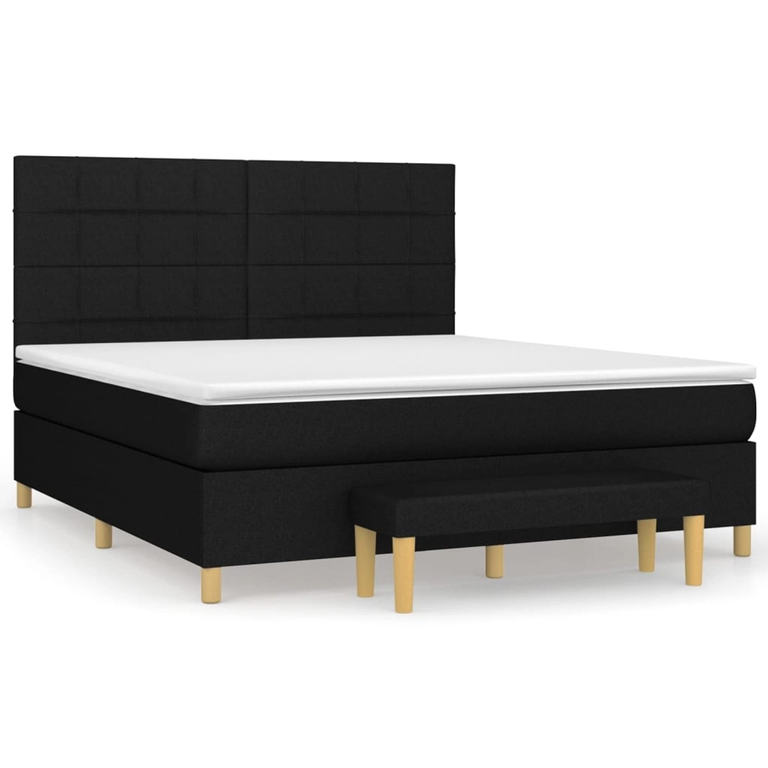 vidaXL Boxspringbett mit Matratze Schwarz 160x200 cm Stoff1393138 günstig online kaufen