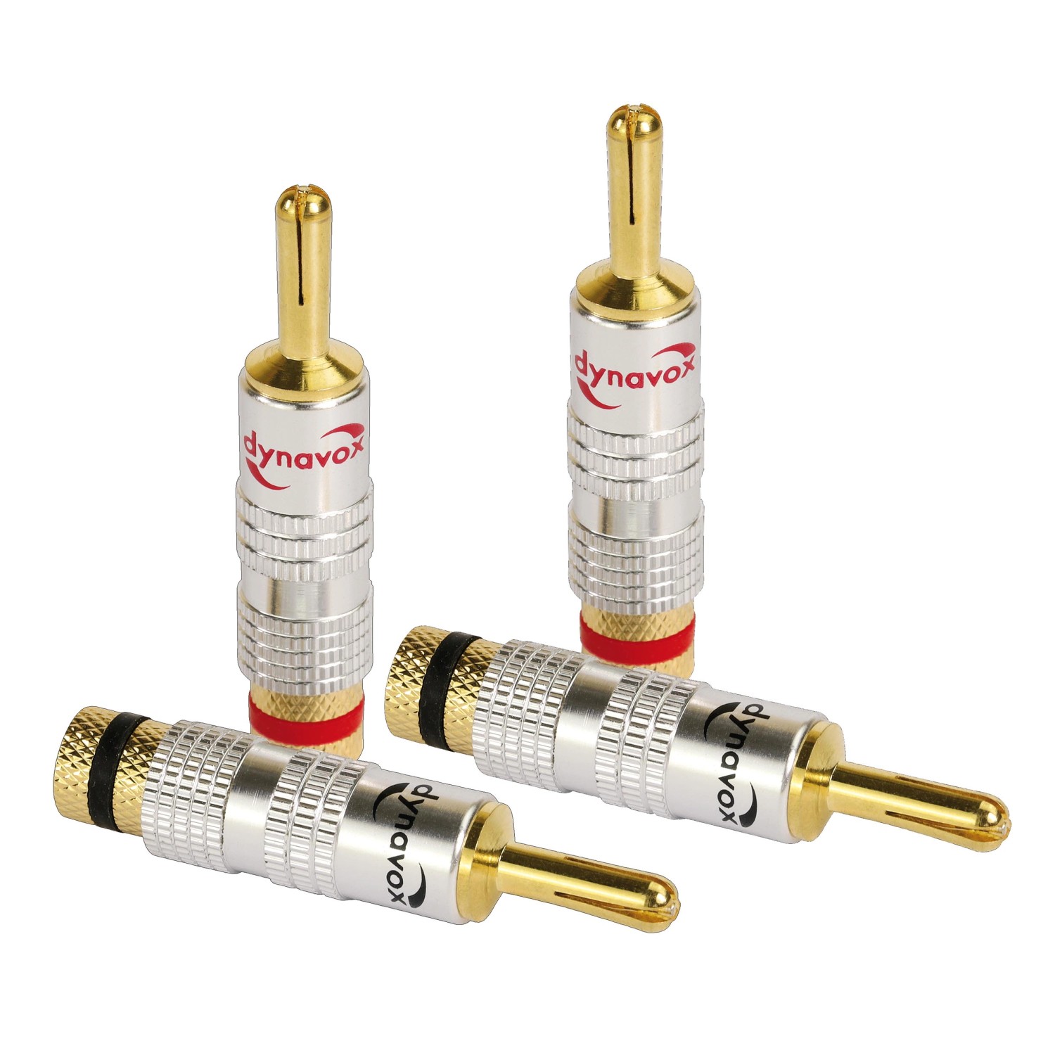 Dynavox Bananenstecker Gerade mit Spreizfixierung 4 Stück