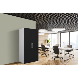 Respekta Schrankküche SKWSMI in Schwarz-Weiß, ideal für Büro und Singlewohnung.