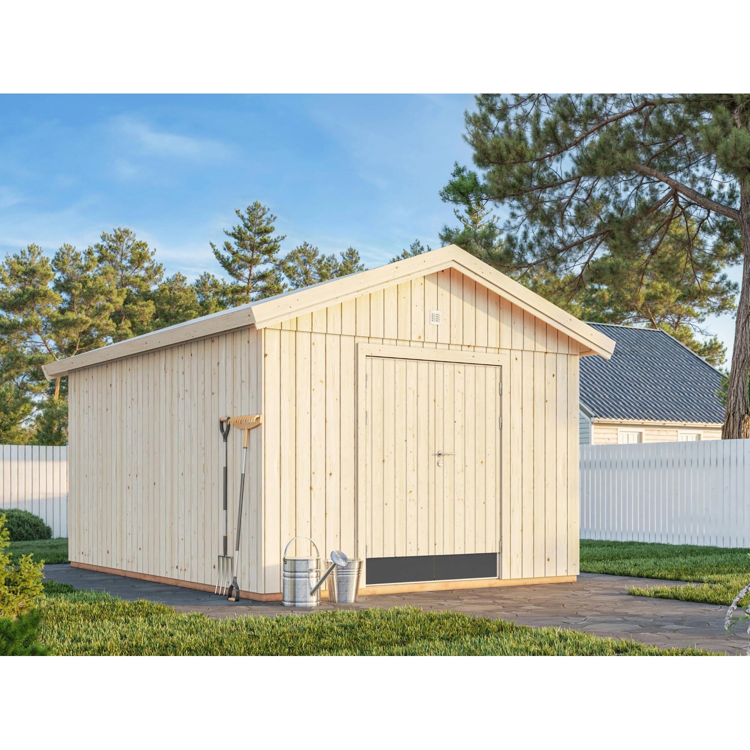 Palmako Martin Holz-Gartenhaus Natur Satteldach Unbehandelt 330 cm x 452 cm günstig online kaufen