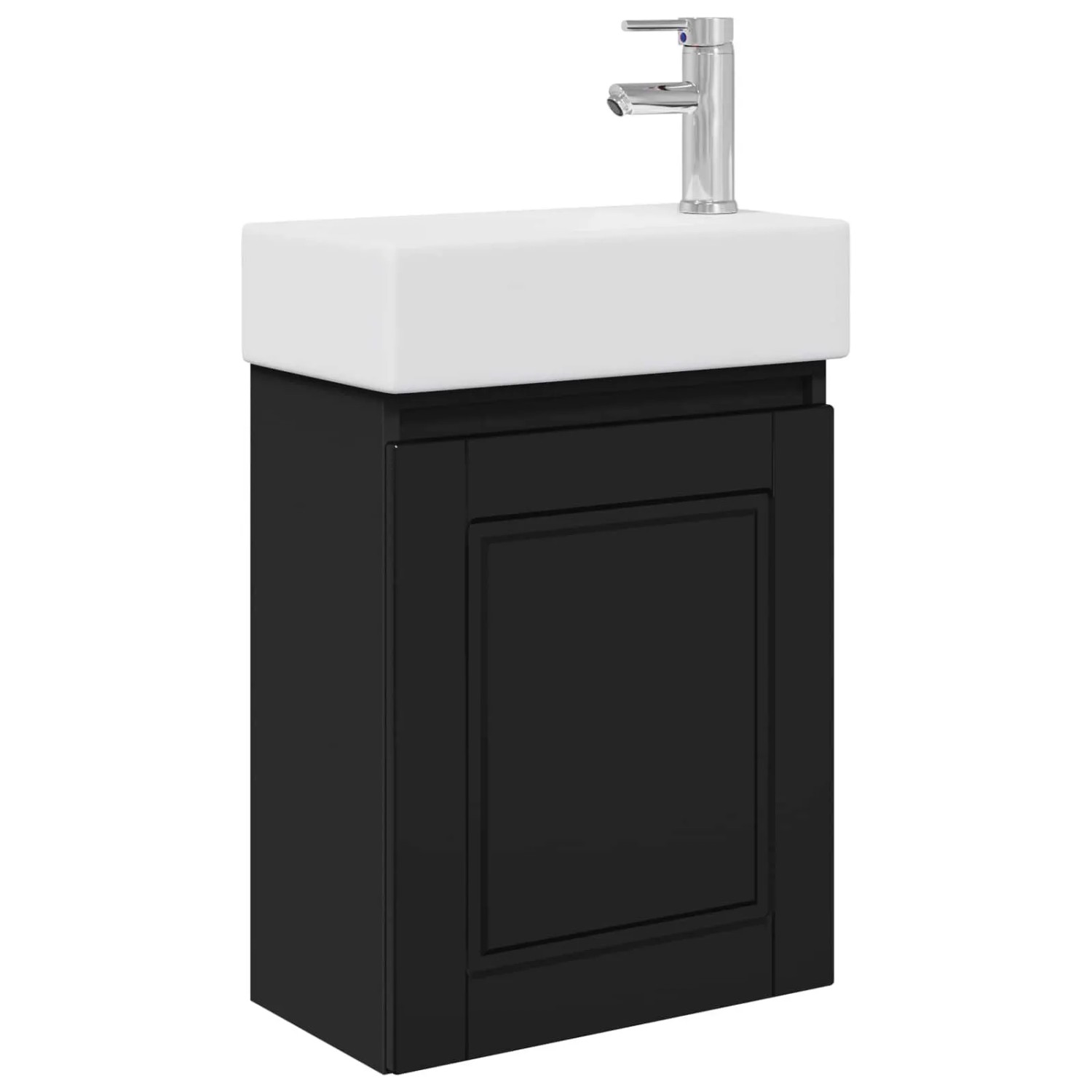 vidaXL Badezimmer Waschtischunterschrank mit Wasserhahn Schwarz 889512