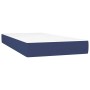 Blaues vidaXL Boxspringbett mit weißer Matratze, Stoffbezug, 90x200 cm.