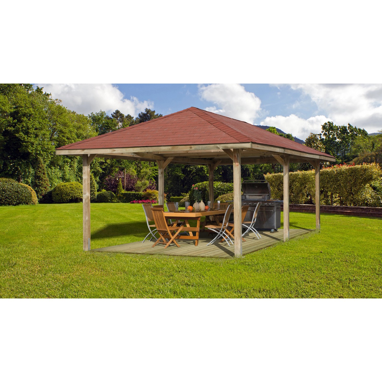 Weka Pavillon Gartenoase 651 B Gr.3 Sparset 433 cm x 778 cm