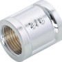 Verchromte Gewinde-Muffe aus Messing, 14,9 mm (Rp 3/8) für Gewindefittings.