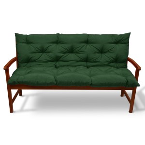 Beautissu Flair BR Bankauflage 120x50cm in Dunkelgrün für Gartenbank.