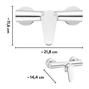 baliv Duscharmatur DU-5060 Chrom, Abmessungen dargestellt.