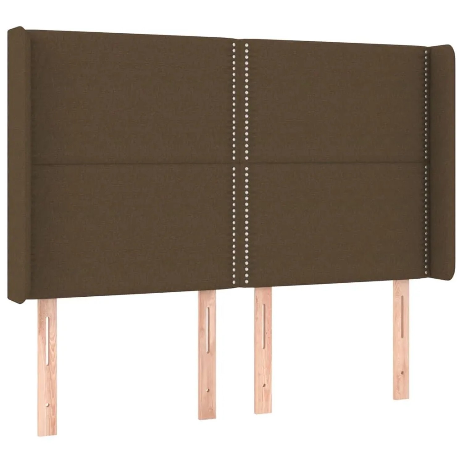 vidaXL Kopfteil mit Ohren Dunkelbraun 147x16x118/128 cm Stoff 3119441