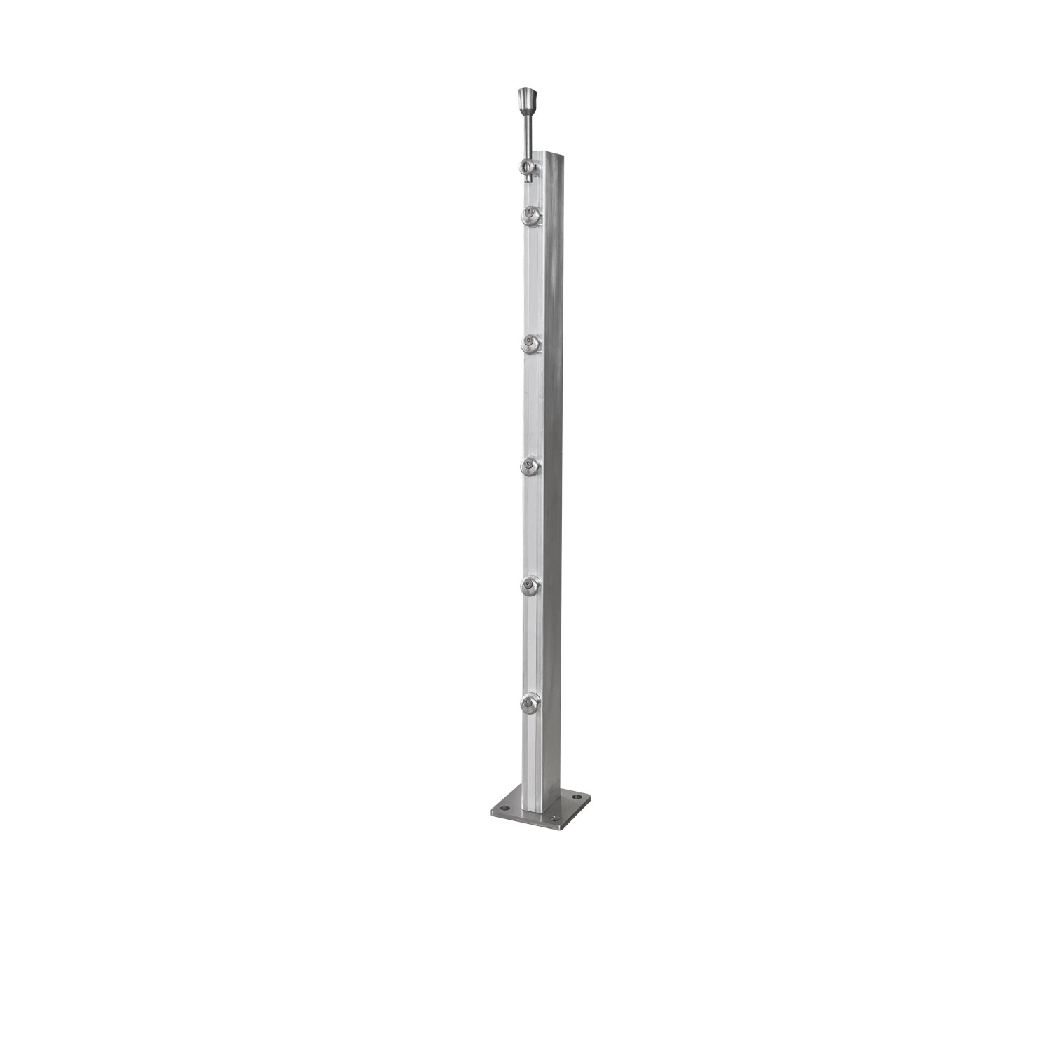 Treba Geländer-Set CB2 Pfosten zur Bodenmontage, Aluminium eloxiert.