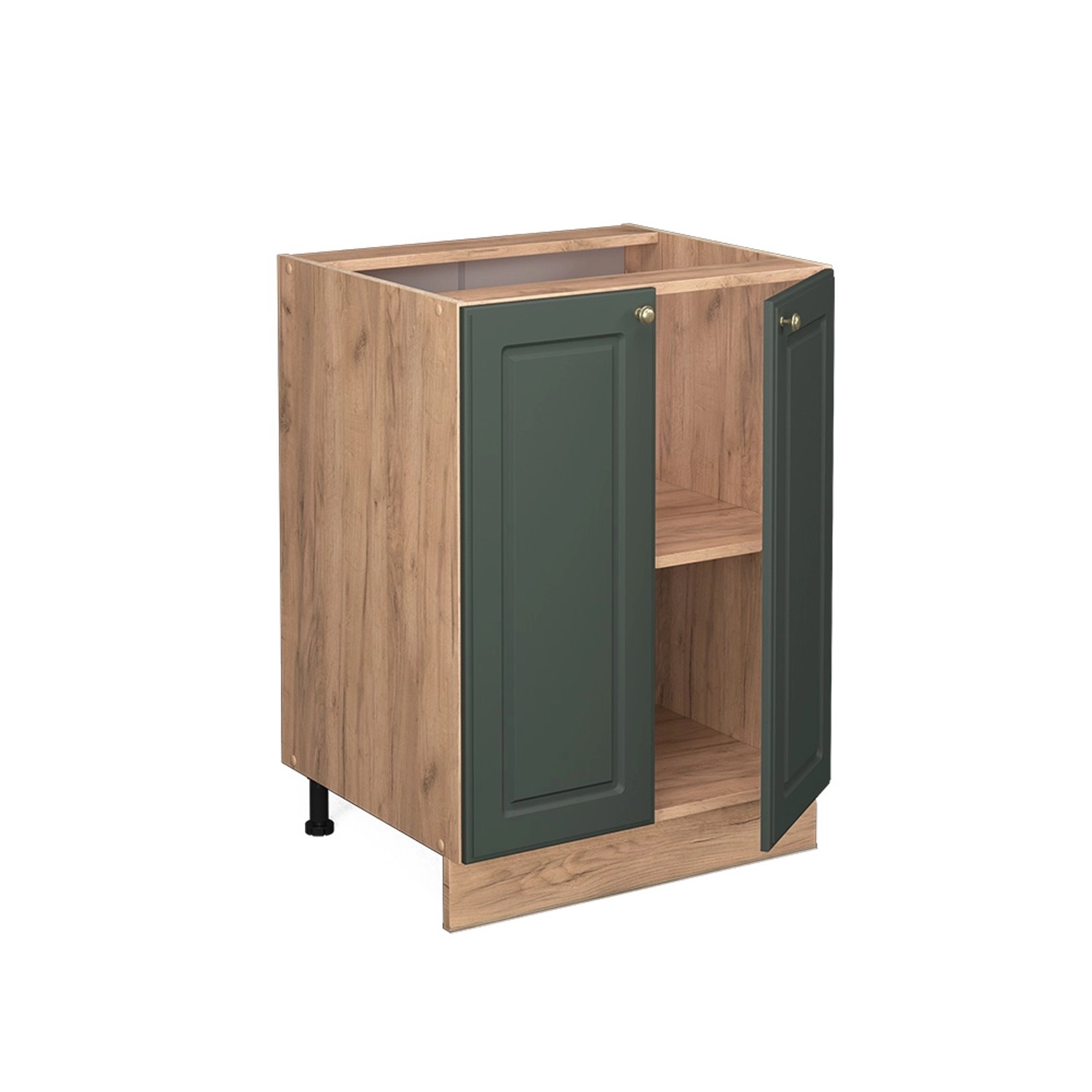 Vicco Küchenunterschrank Fame-Line Grün-Gold Landhaus/Goldkraft Eiche 60 cm AP Eiche
