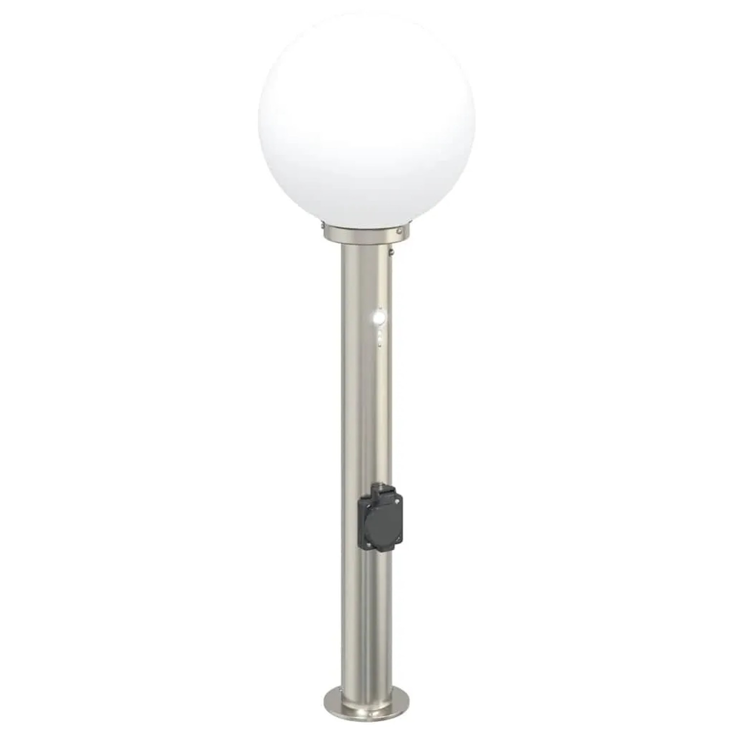 vidaXL Pollerleuchte mit Sensor&Steckdose 80 cm Edelstahl IP44 4006107