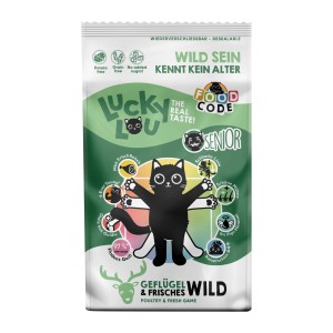 Lucky Lou Katzen-Trockenfutter Senior Geflügel & Wild, 1,7kg Packung.