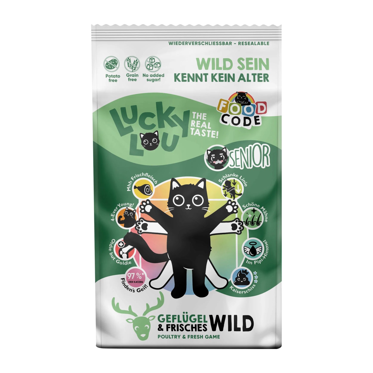 Lucky Lou Katzen-Trockenfutter Senior Geflügel & Wild 1,7 kg