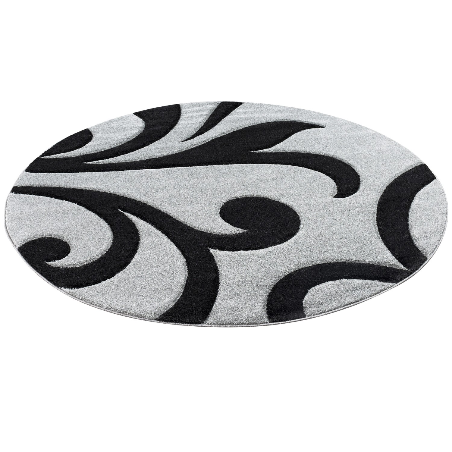 Pergamon Designer Teppich Maui Ranken Grau160cm Rund günstig online kaufen