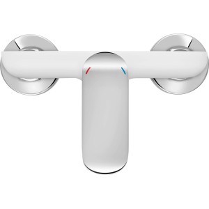 baliv Duscharmatur DU-5070, weiß-chrom, Einhebelmischer mit S-Anschlüssen und Rosetten.