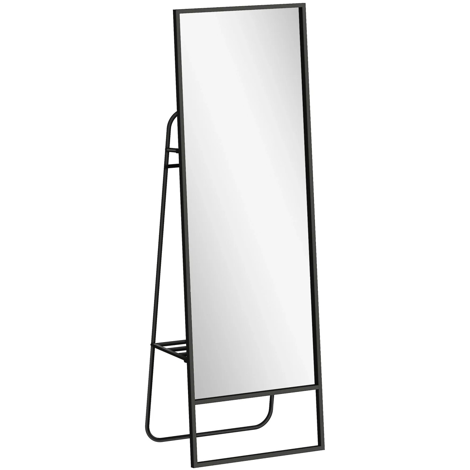 HOMCOM Ganzkörperspiegel Metall Glas 50L x 38B x 157H cm Schwarz