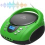 Grüner Cyberlux CL-700 CD/MP3/USB Radio mit Griff, LCD-Display und Antenne. Tragbarer Player für Musik.