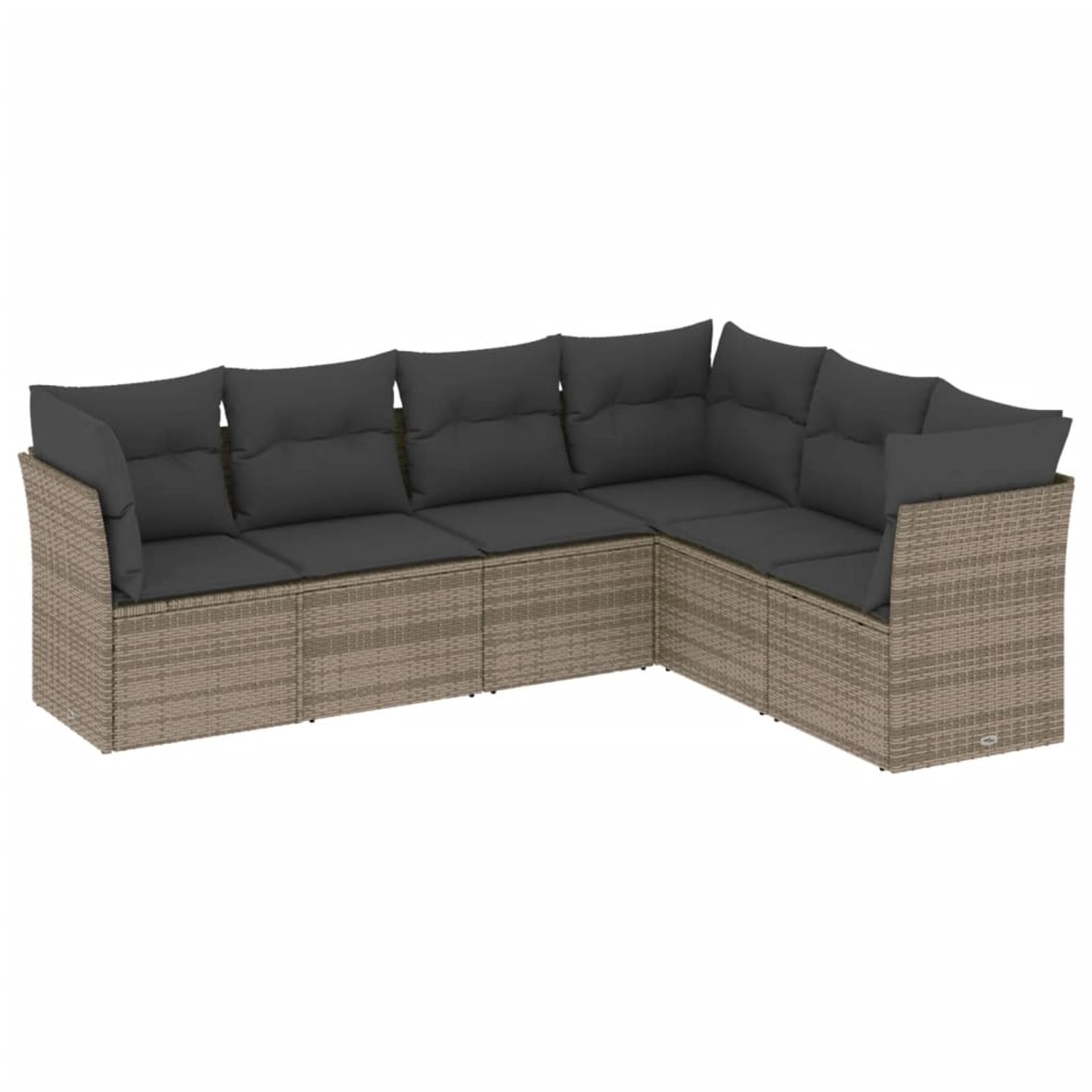 vidaXL 6-Tlg Garten-Sofagarnitur mit Kissen Grau Poly Rattan 3217680 günstig online kaufen
