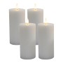 Relaxdays LED Kerzen 4er Set, Echtwachs hellgrau, flackernd, 18 cm hoch. Stimmungsvolle Lampen & Leuchten.