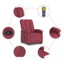 vidaXL Massagesessel mit Aufstehhilfe, weinrot, Stoff, mit Details und Fernbedienung.
