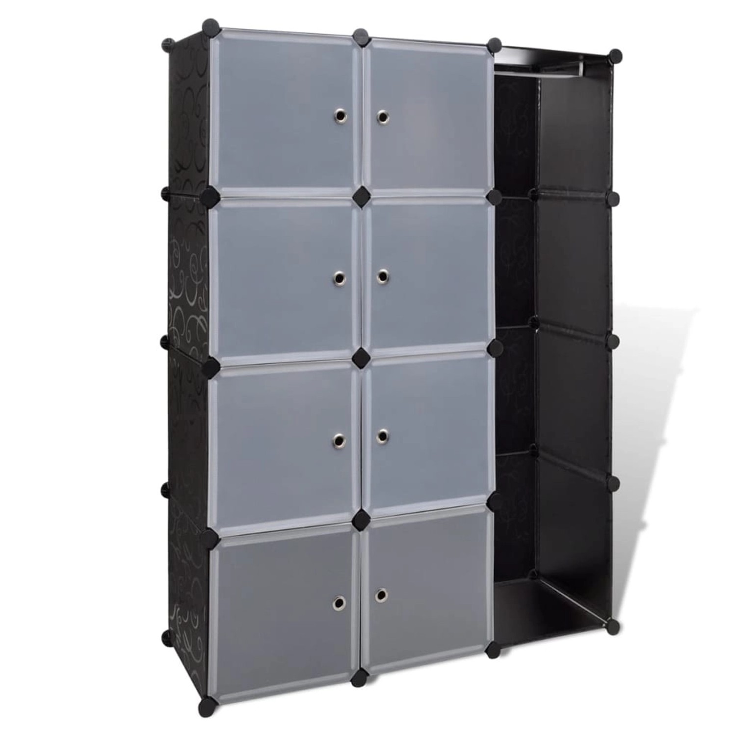 vidaXL Modularer Schrank mit 9 Fächern 37×115×150 cm Schwarz und Weiß