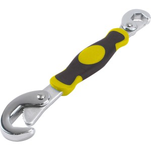 2-teiliger Multischlüssel, selbstjustierend, für verschiedene Schraubengrößen.