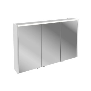 Fackelmann Badmöbel Spiegelschrank B.Round 110 cm Weiß Glanz