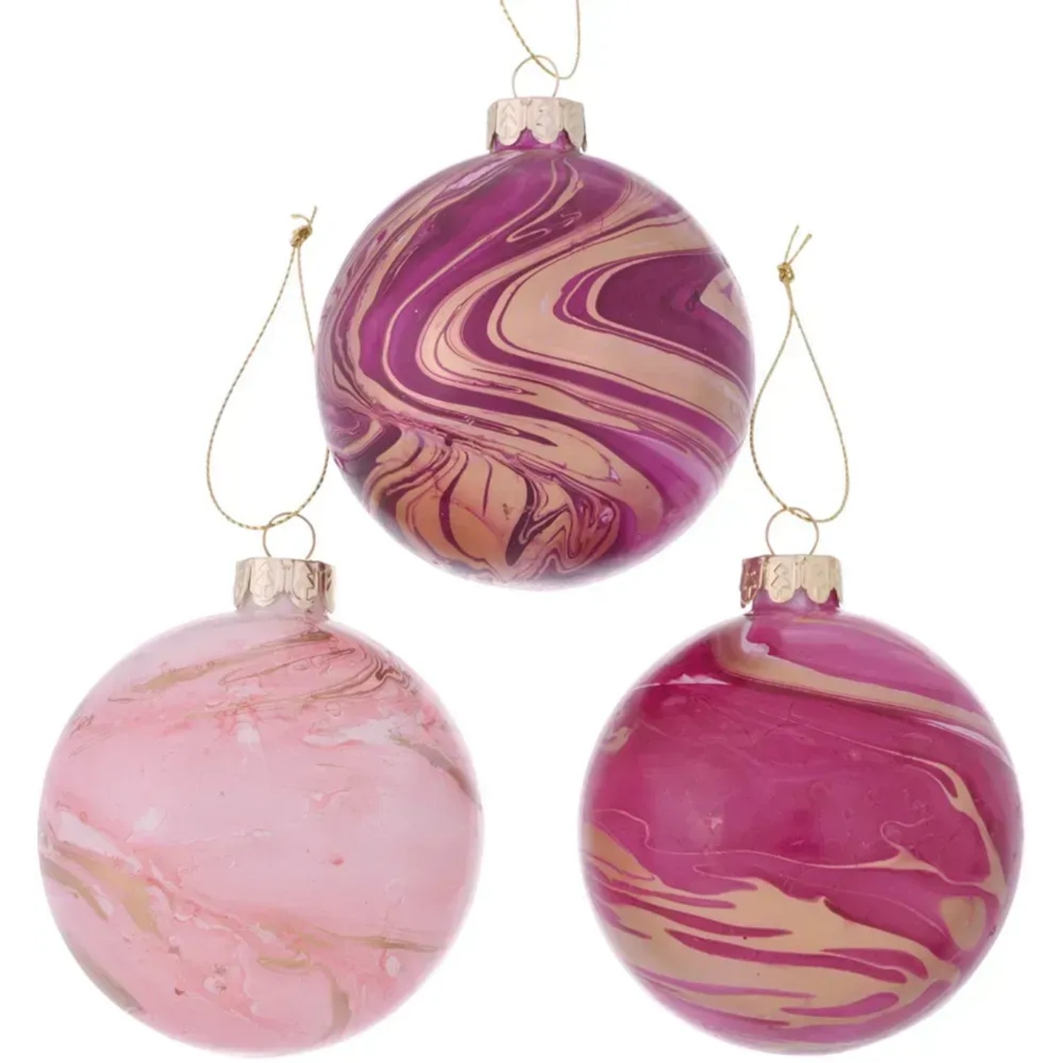 Boltze Home Weihnachtskugel Galia 3-fach sortiert