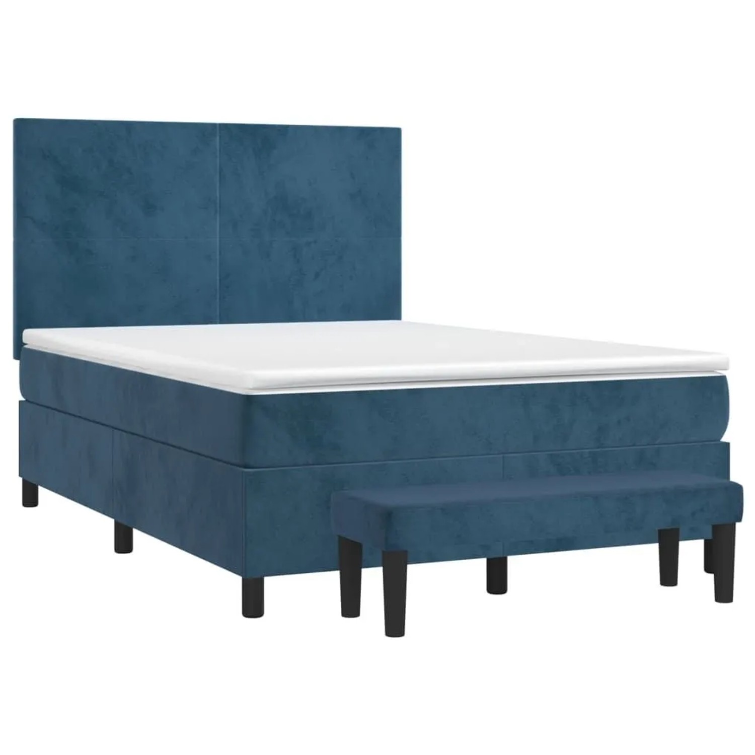 vidaXL Boxspringbett mit Matratze Dunkelblau 140x200 cm Samt 3137729 günstig online kaufen