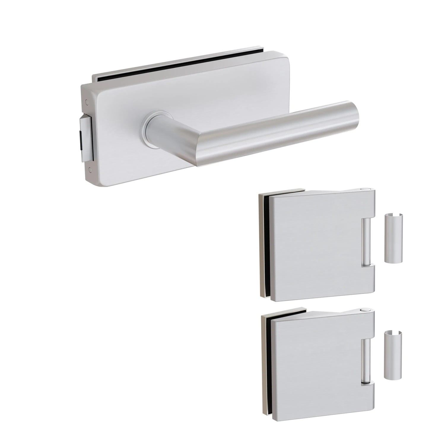 Levidor Glastürbeschlag Studio/Office Eckig Unverschließbar Aluminium günstig online kaufen